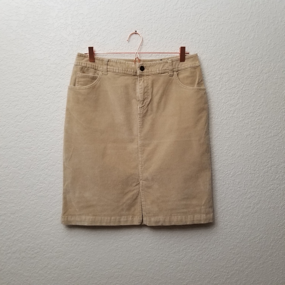 St. John's Bay Corduroy Skirt Tan 12